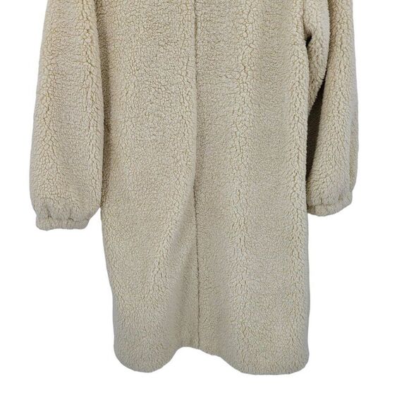 Free People Tessa Teddy Coat M Cream Faux Fur Longline Duster Glam OB1064886 - Picture 12 of 14